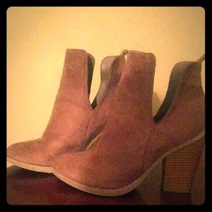Faux Suede booties. Size 6